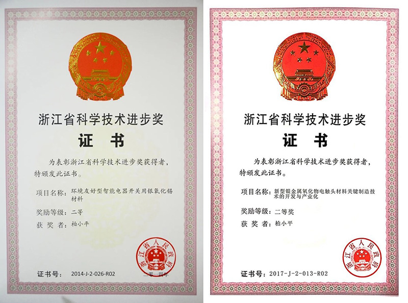 Certificados honoríficos seleccionados recibidos por Bai Xiaoping